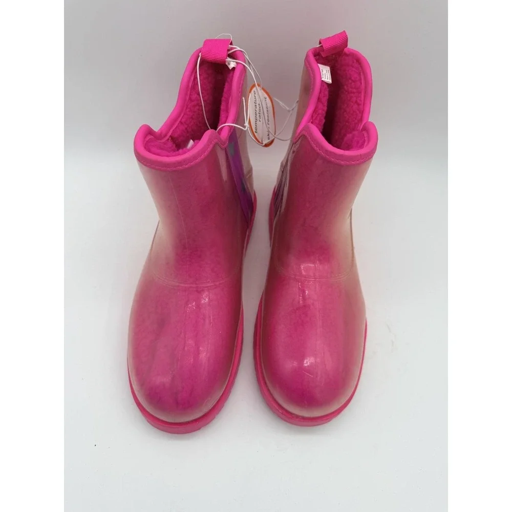 Wonder Nation Snow Boots Shoes Kids Size 10 Pink Pull On Star Fleece Winter